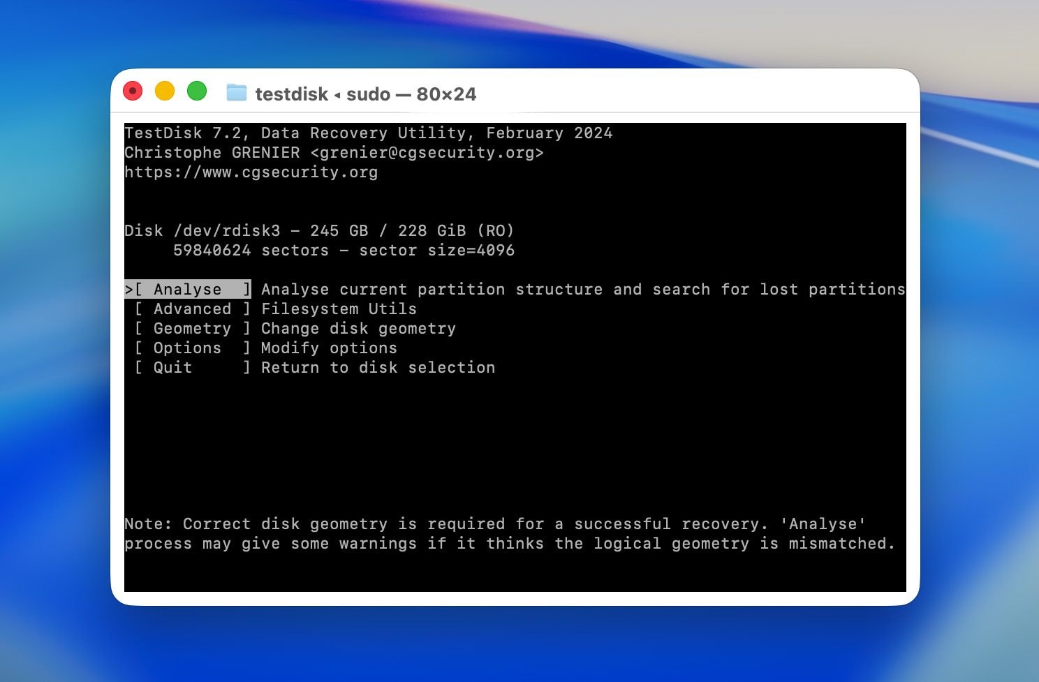 analyse partition structure