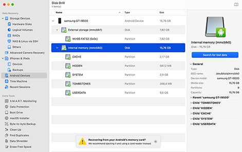 Disk Drill을 사용한 Android 파일 복구