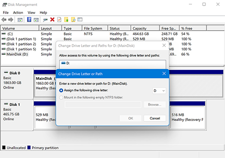 Assign a New Drive Letter Assign a New Drive Letter