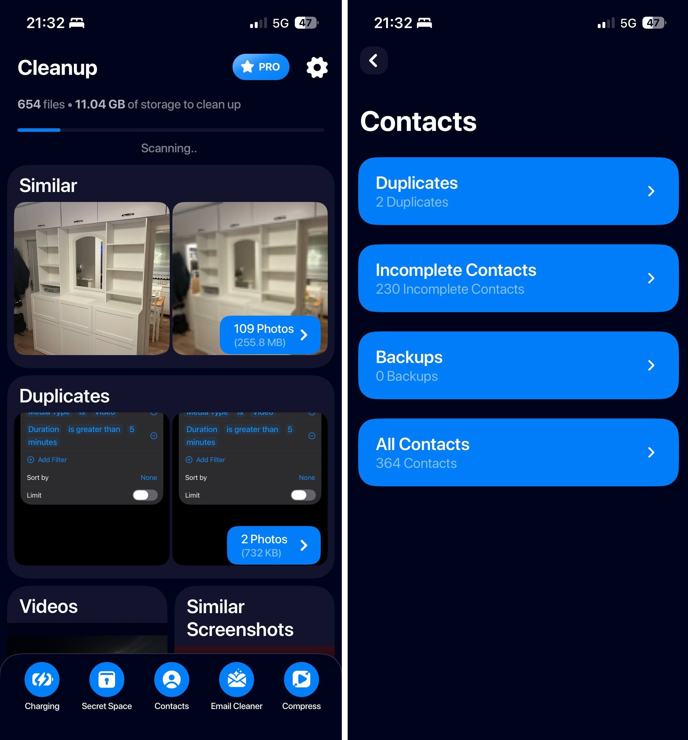 Cleanup: Phone Storage Cleaner app screenshots.