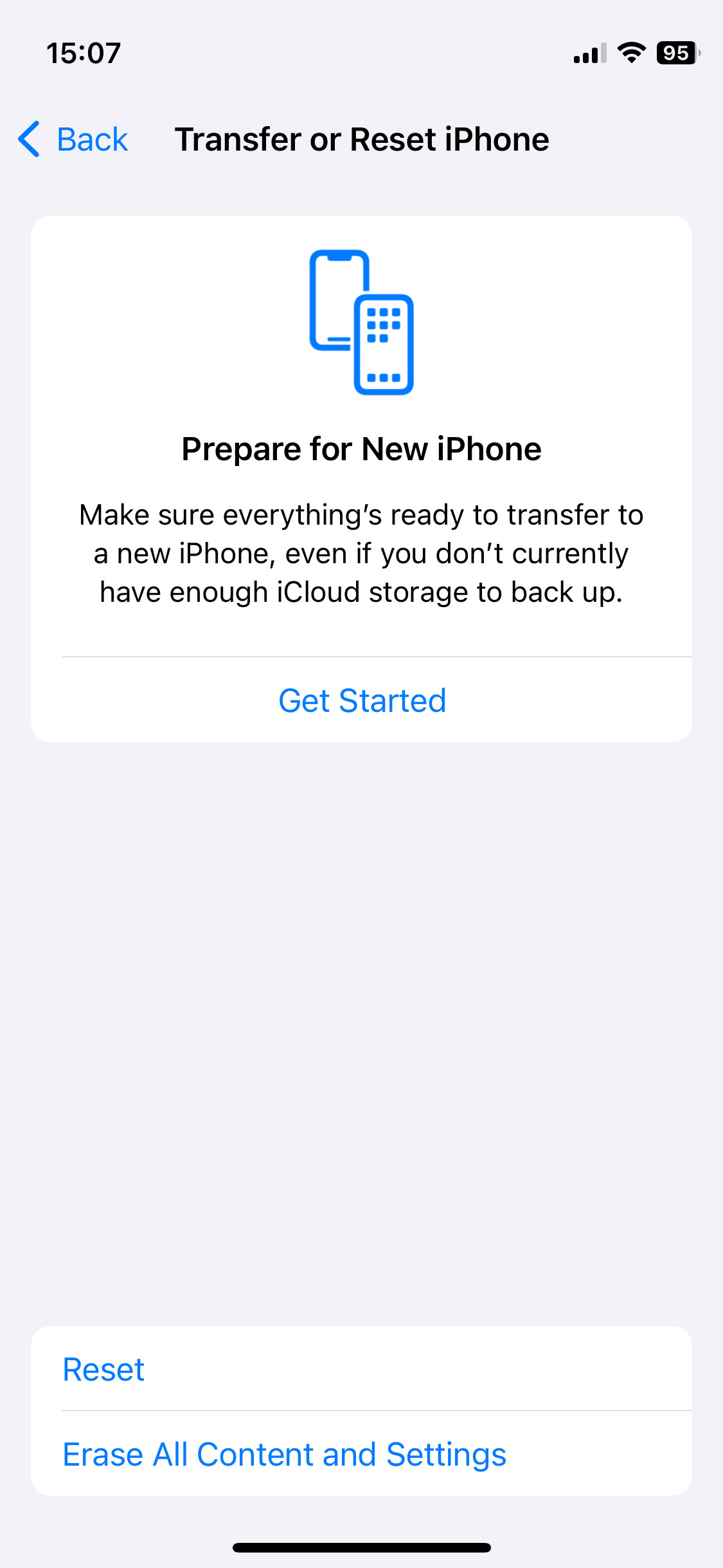 Erase All Content and Settings your iPhone