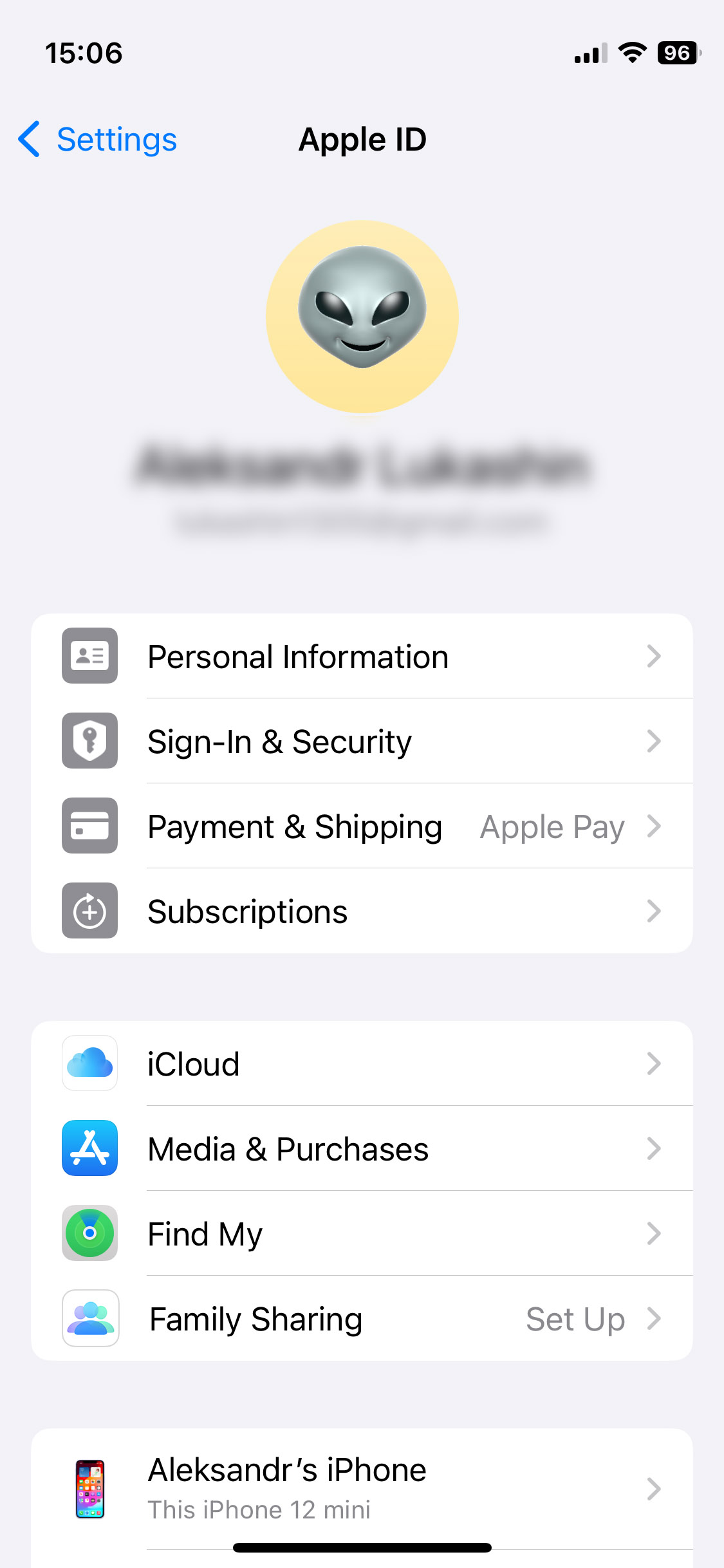 Select iCloud option