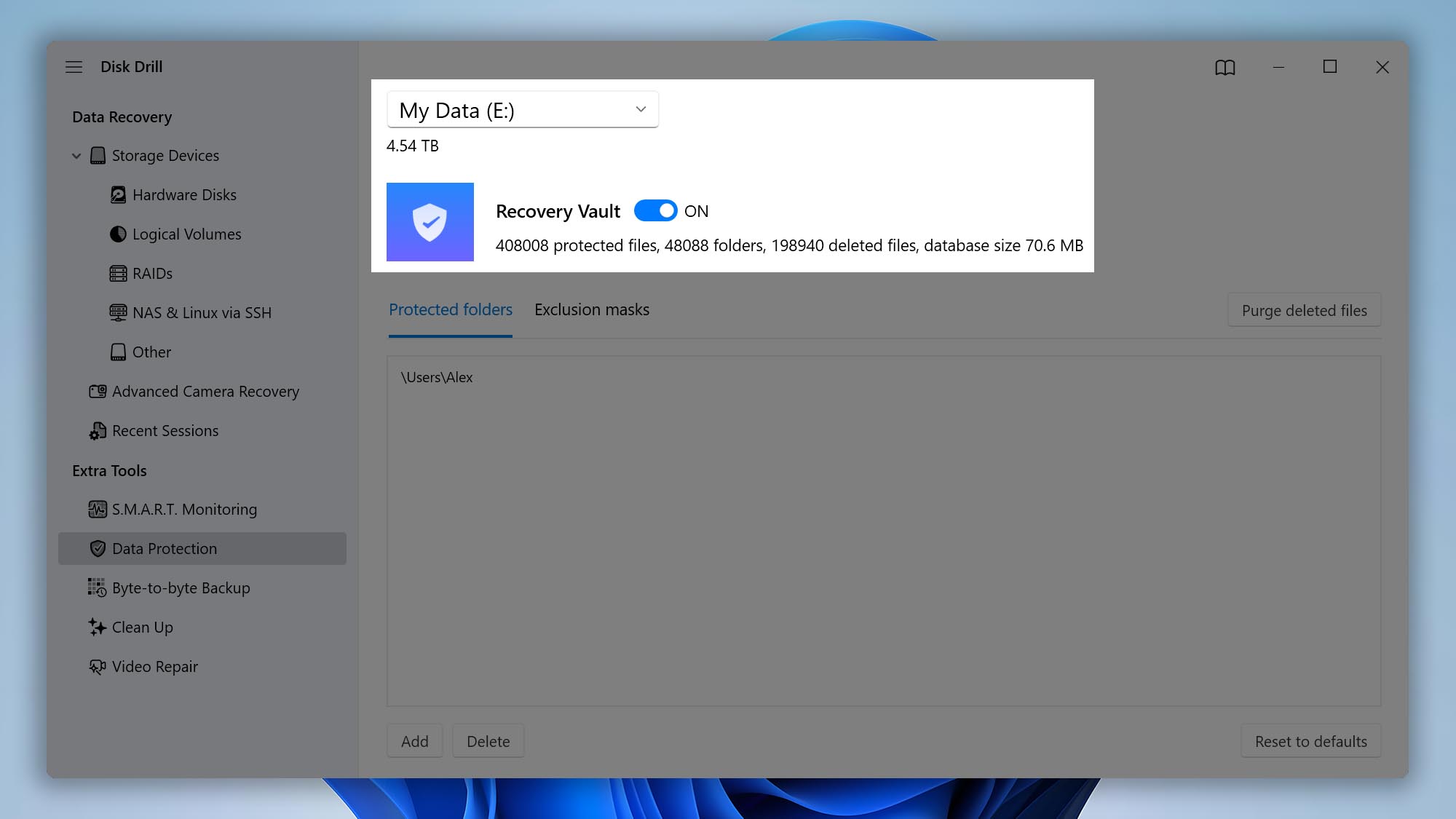 configure data protection disk drill windows step 1