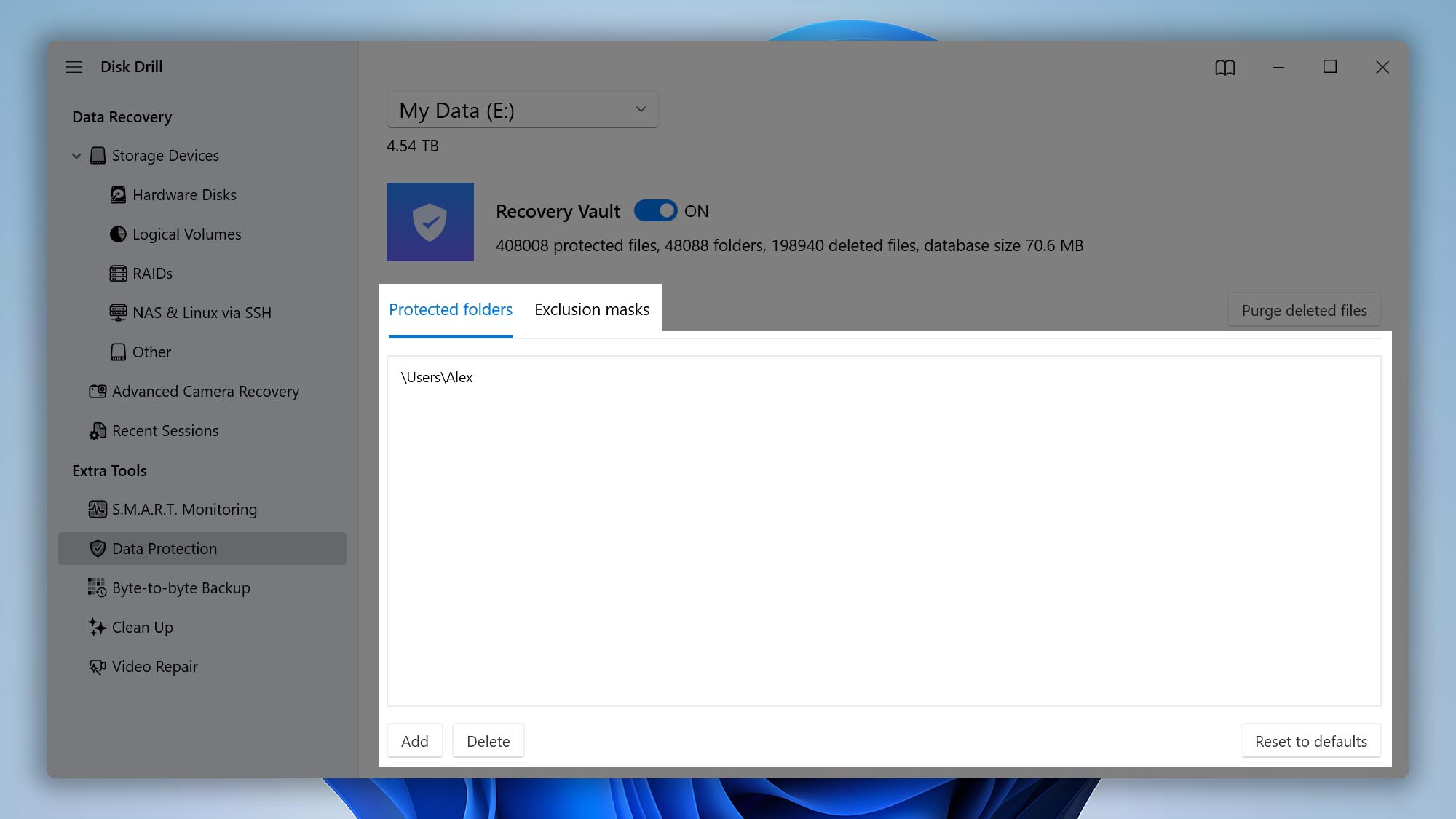 configure data protection disk drill windows step 2