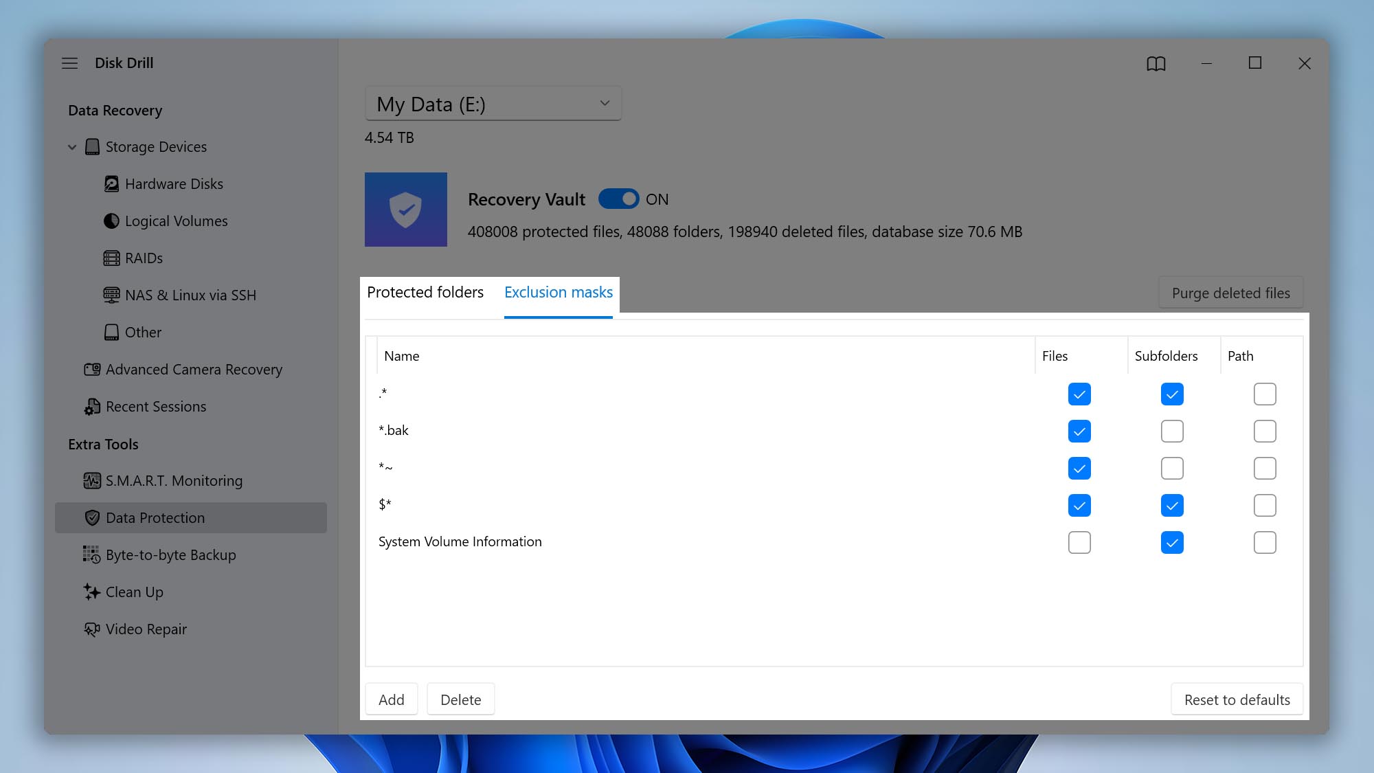 configure data protection disk drill windows step 3