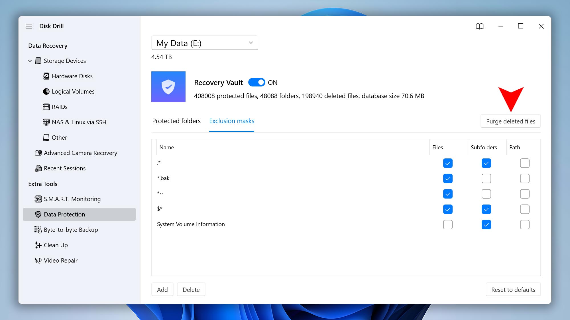 configure data protection disk drill windows step 4