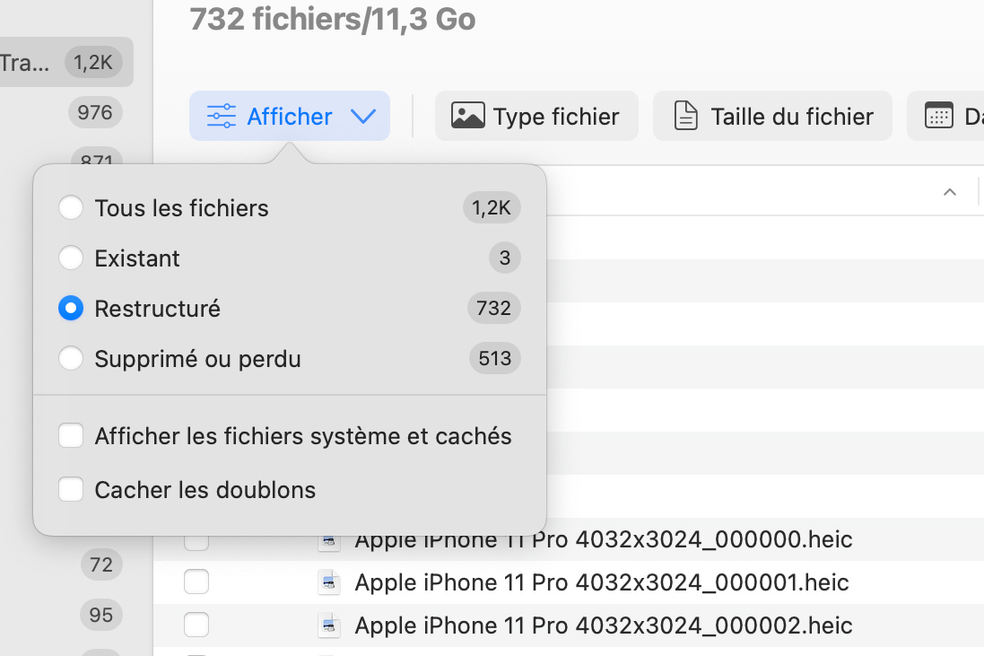 Consulter la section Restructuré