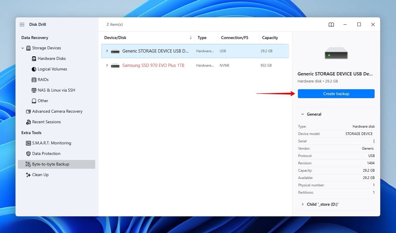Creating a backup.