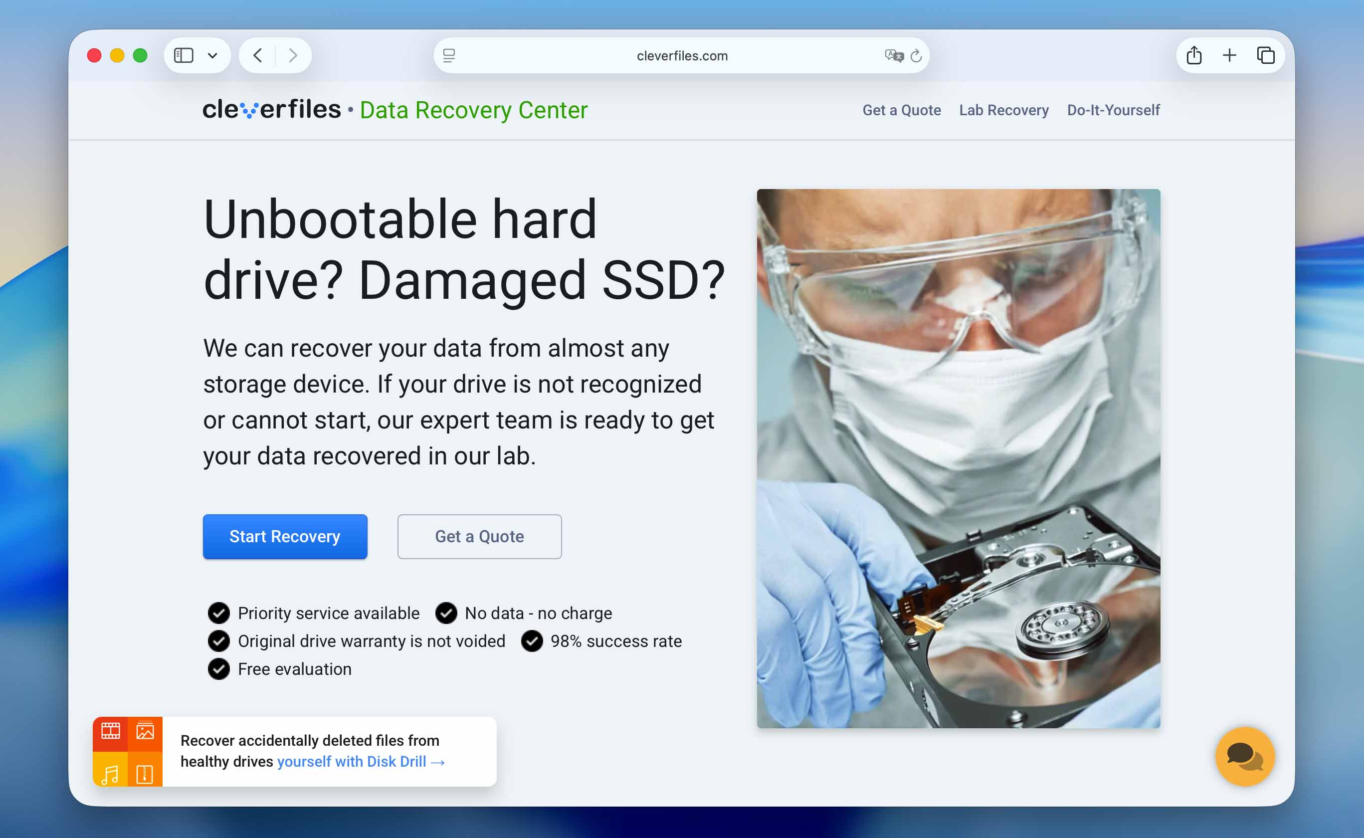 data recovery center by cleverfiles