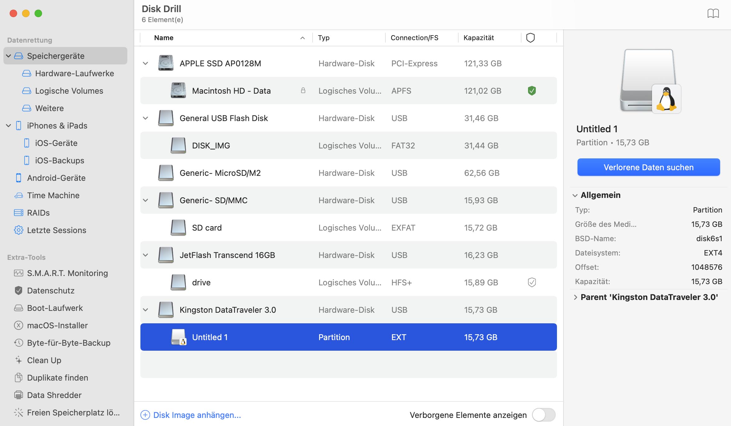 Linux Datenrettung unter Mac OS X