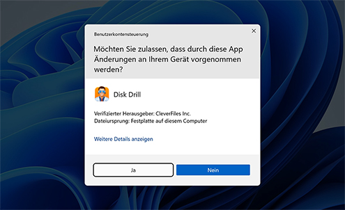 Laden Sie die Disk Drill Datenwiederherstellungssoftware für Windows herunter und installieren Sie sie.