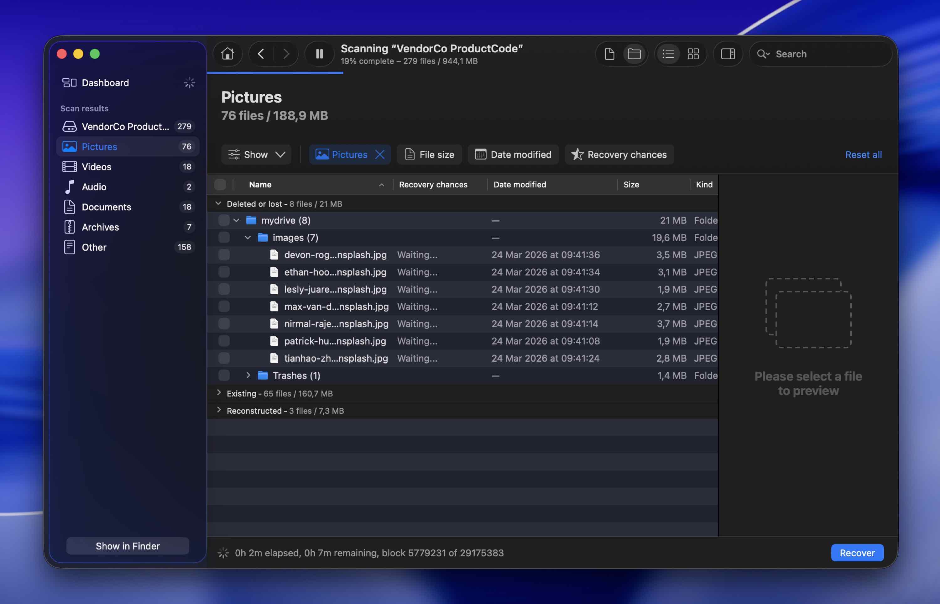 view lacie drive files on disk drill