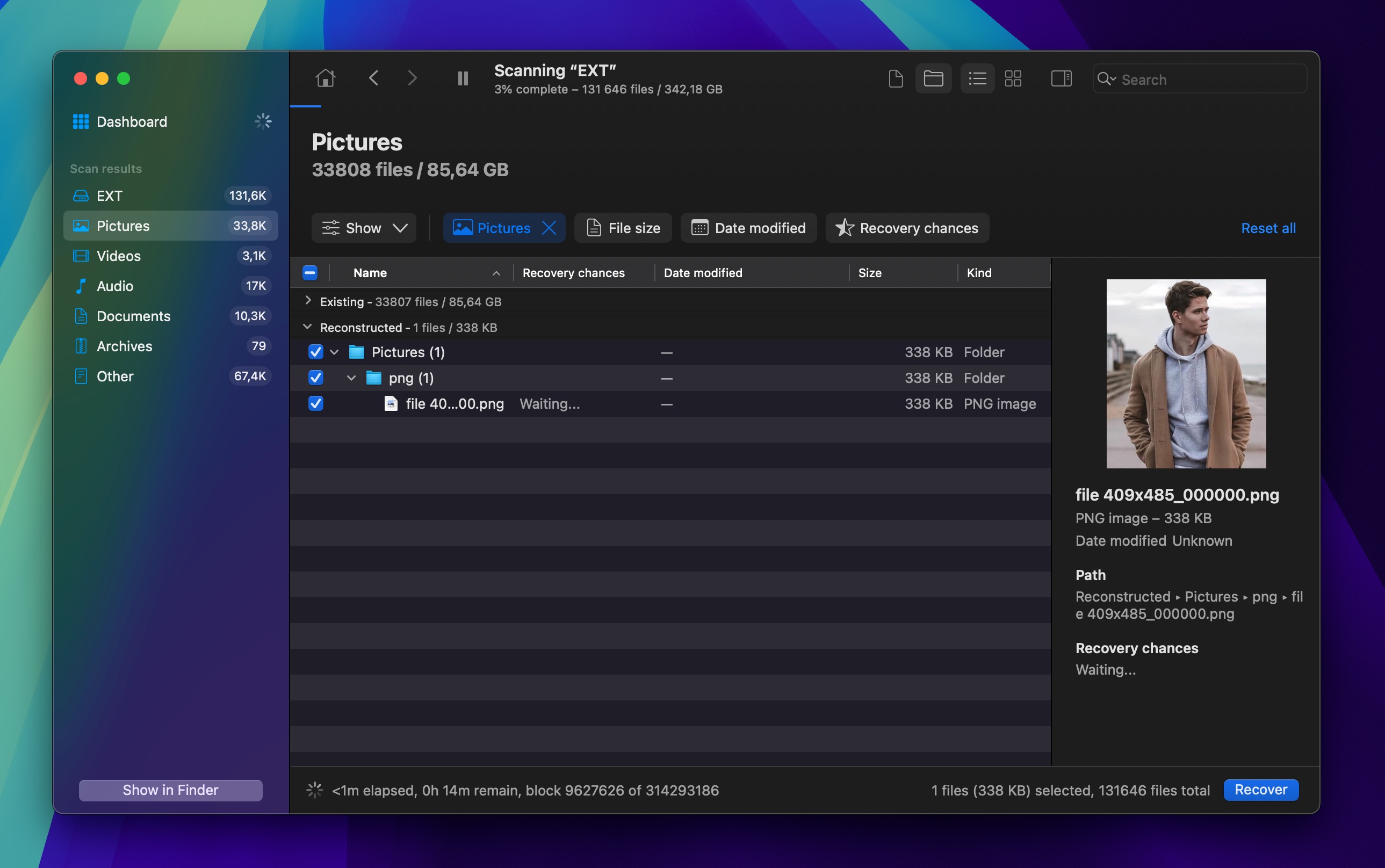 disk drill ext drive image preview