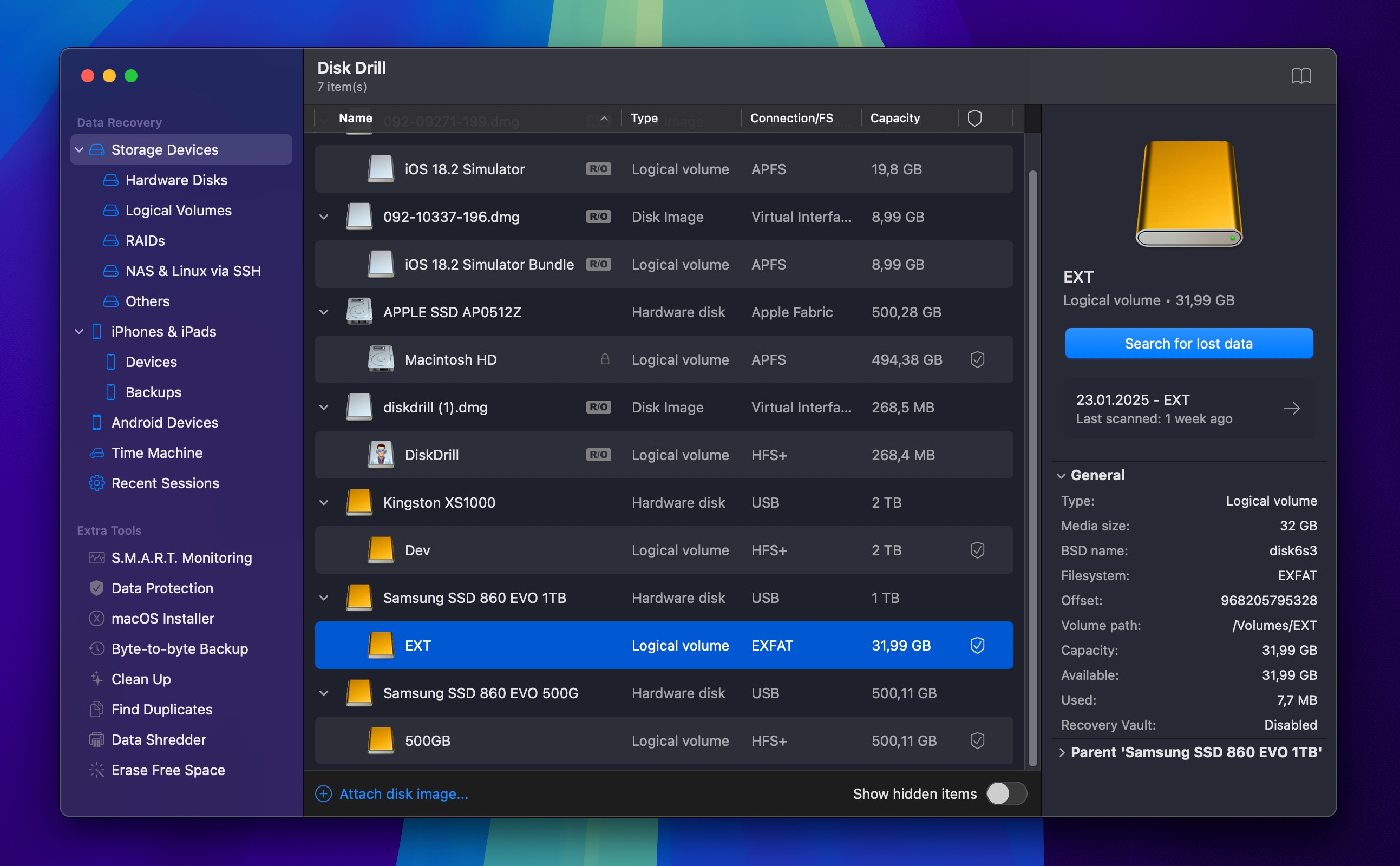 disk drill search for lost files