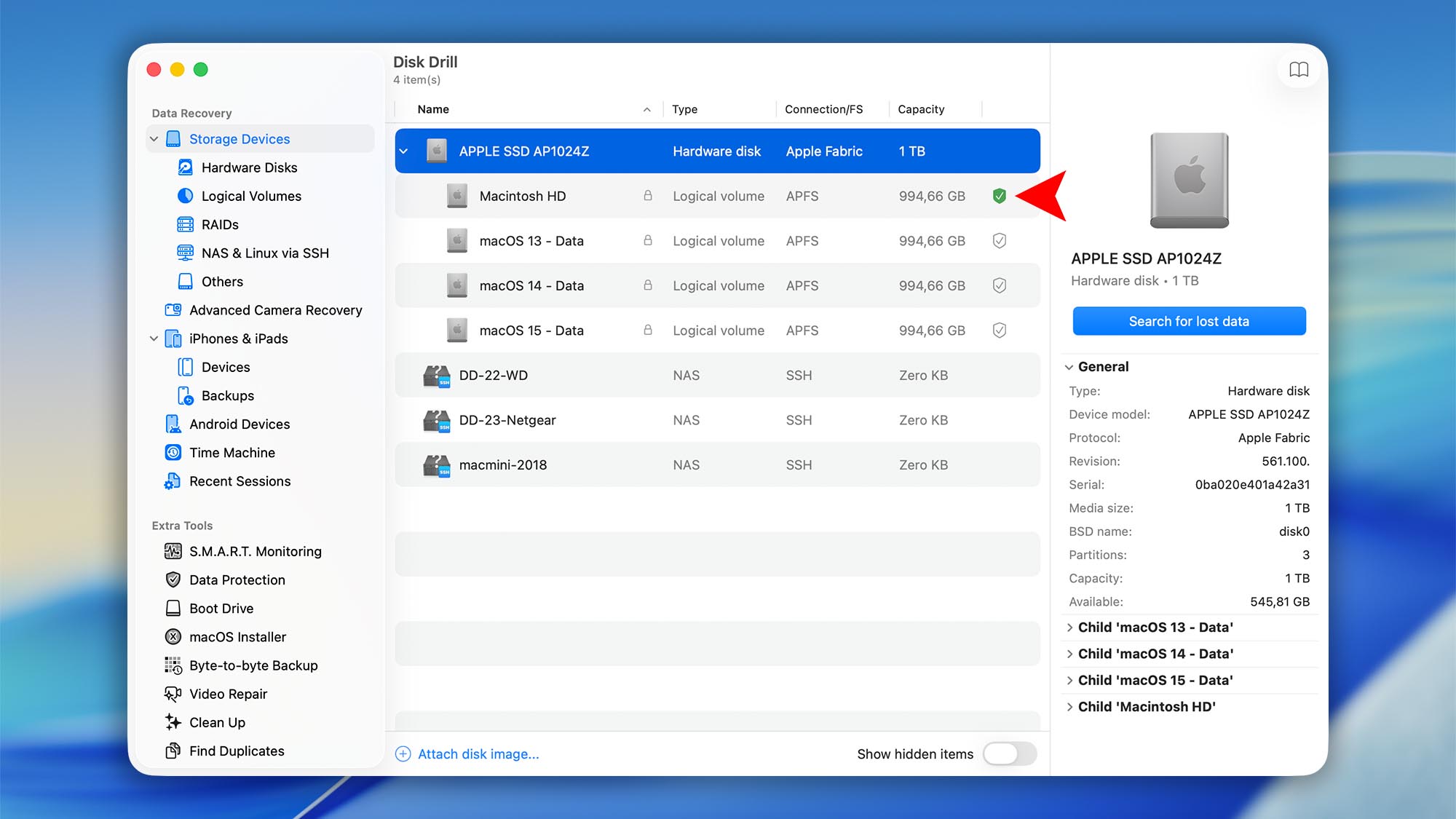 enable data protection disk drill macos