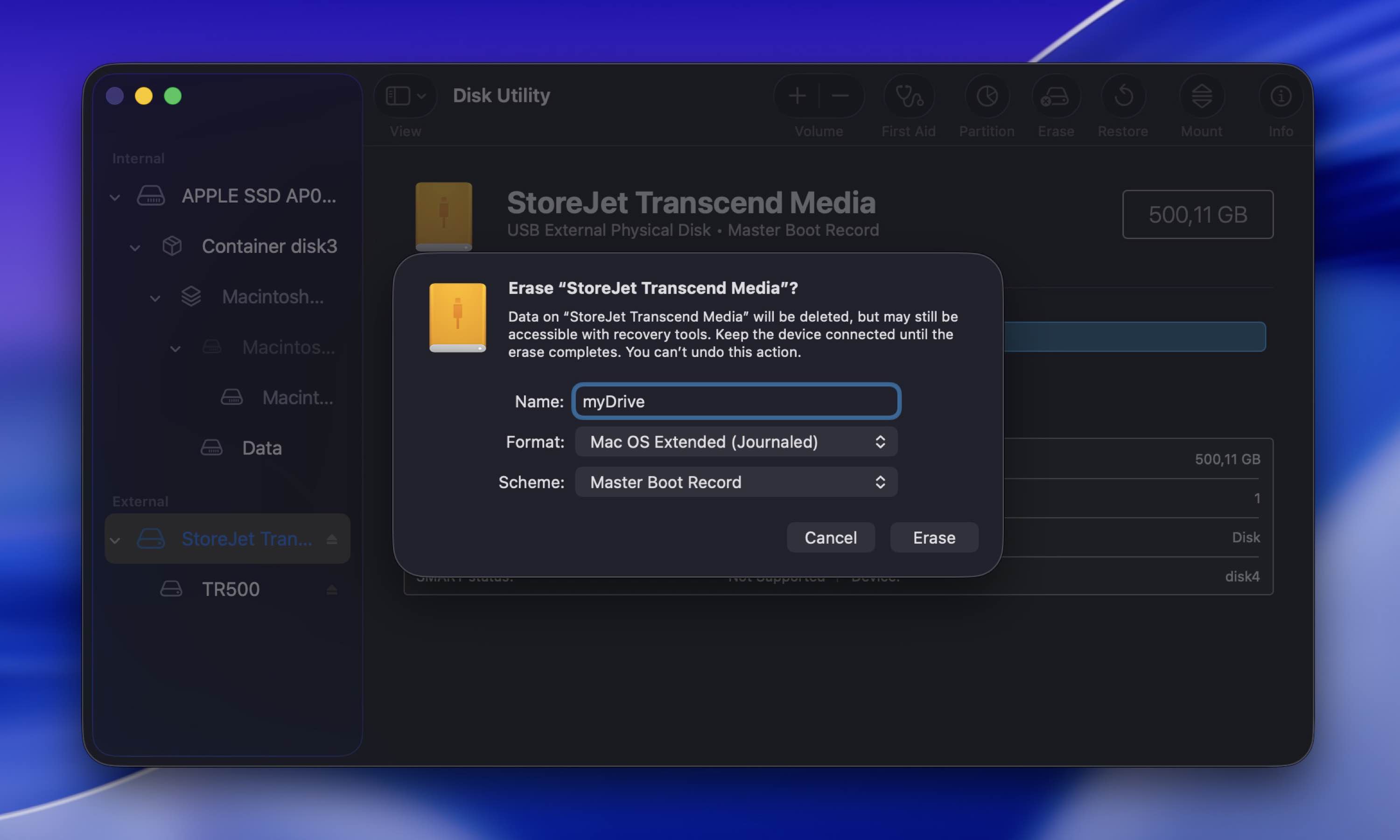 erase lacie drive disk utility