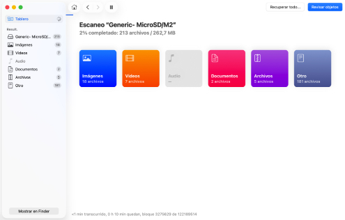 Escanea tu tarjeta de memoria