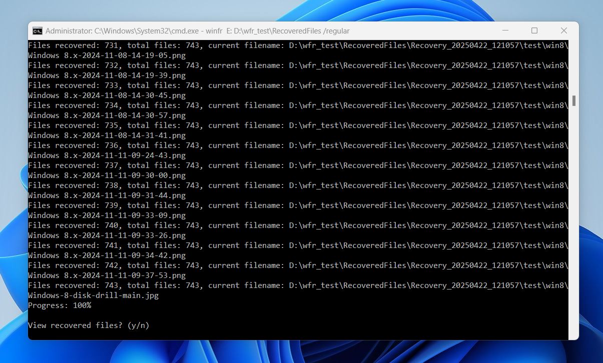 winfr scan process