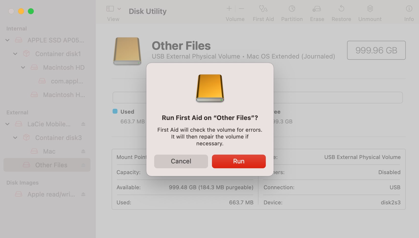 run first aid Mac