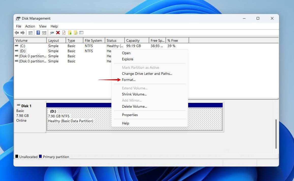 Formatting the external HDD.