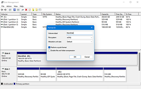 Format Disk to NTFS Using Disk Management Format Disk to NTFS Using Disk Management