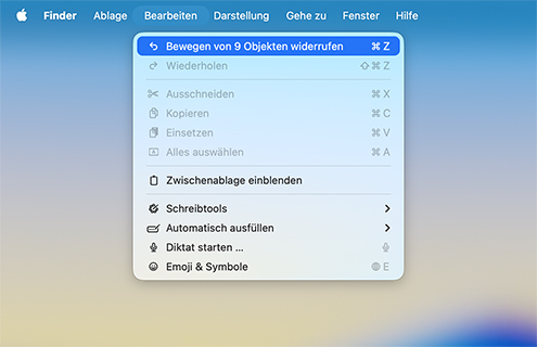 Gelöschte Dateien mit der Rückgängig-Option wiederherstellen