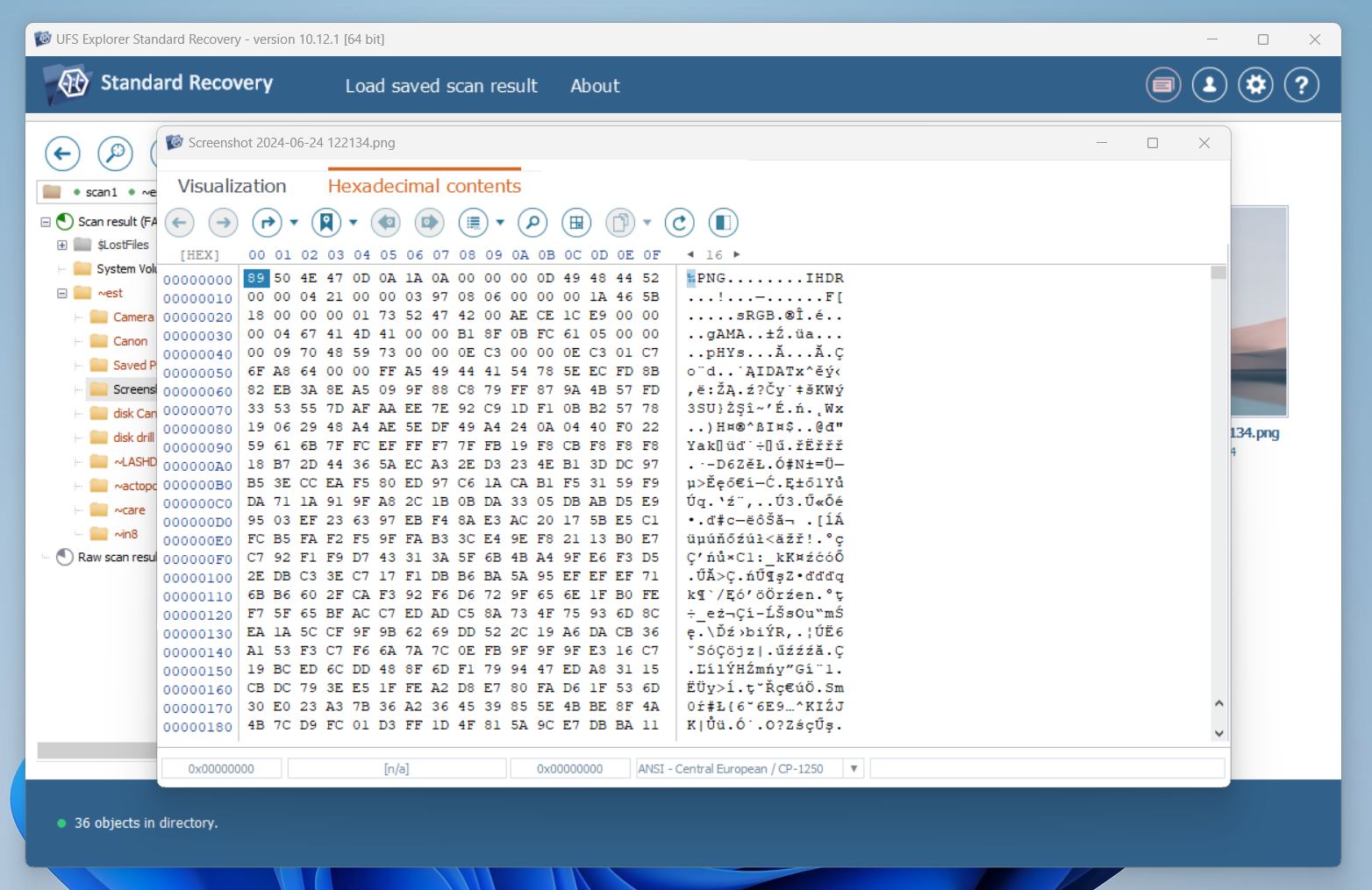 hex viewer in UFS Explorer