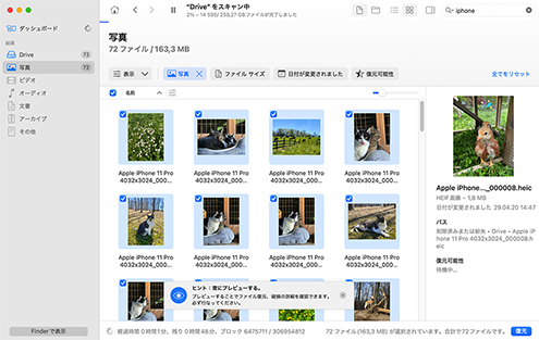 ソフトウェアのスキャンが完了するまでお待ちください
