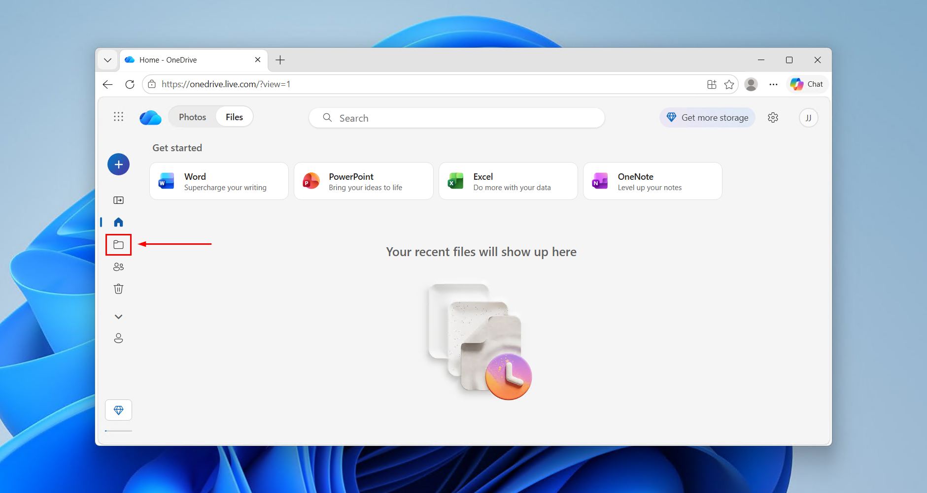 My Files in OneDrive.
