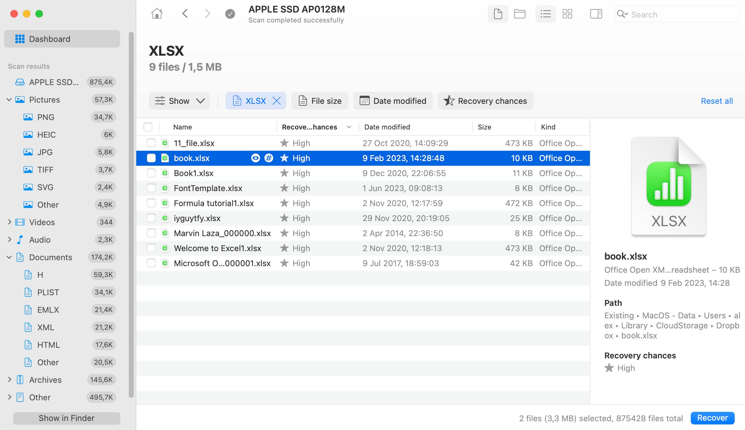 how to recover unsaved excel file mac