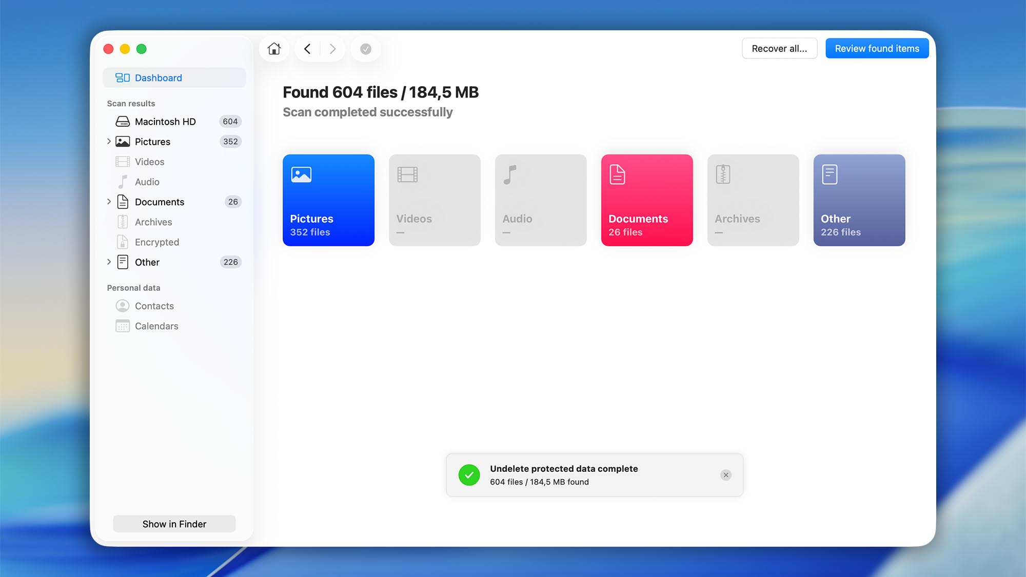recover with data protection module disk drill macos step 2