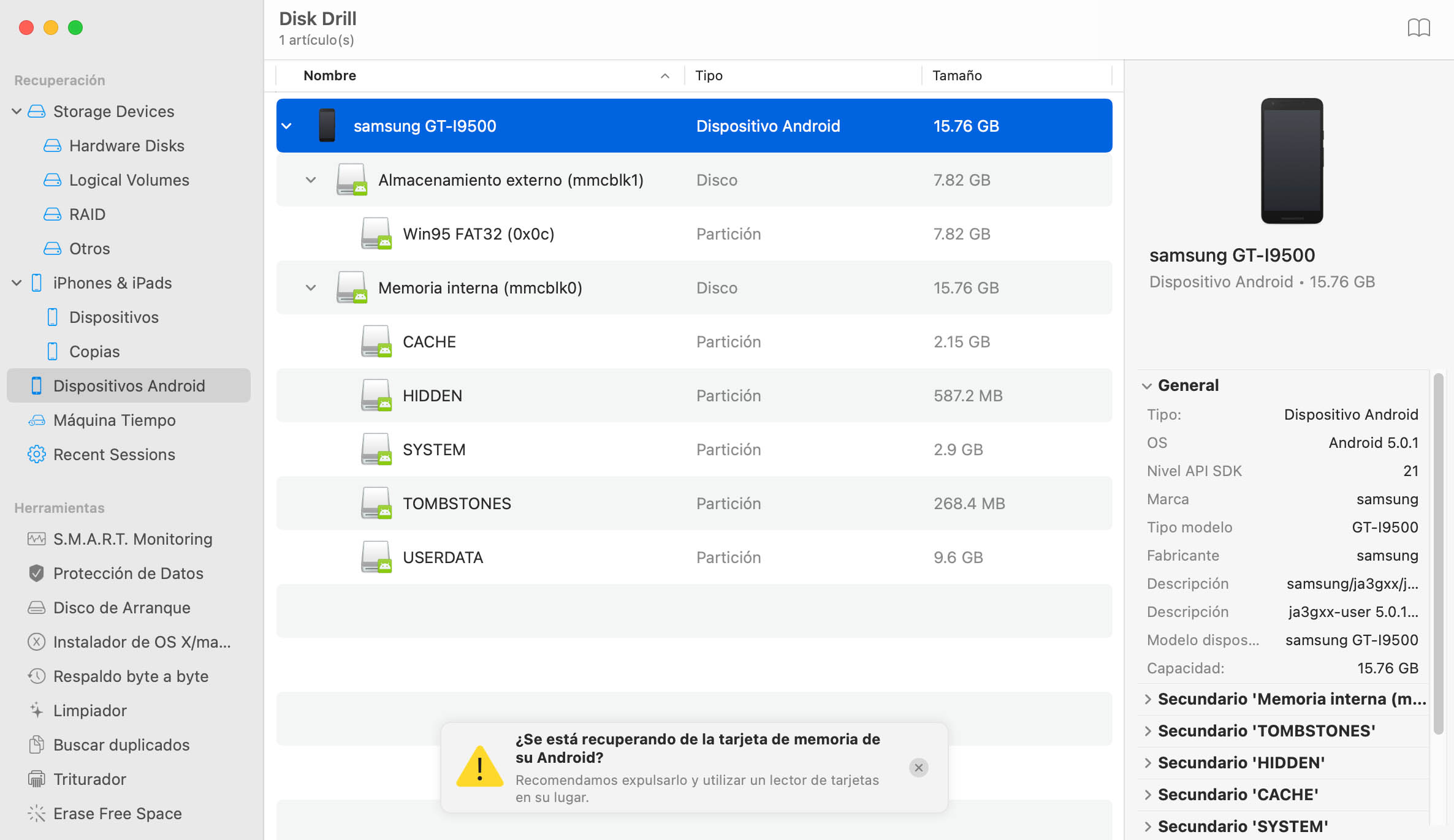 Recuperación de Datos de Android Fácil en Mac OS X