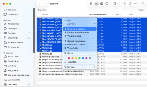 Recuperar datos de la Papelera de tu Mac