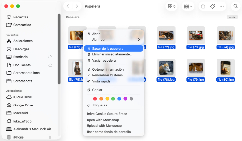 Recuperar de la Papelera de tu Mac
