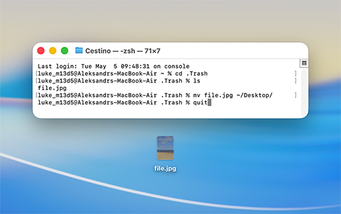 Recuperare file eliminati su Mac con Terminale