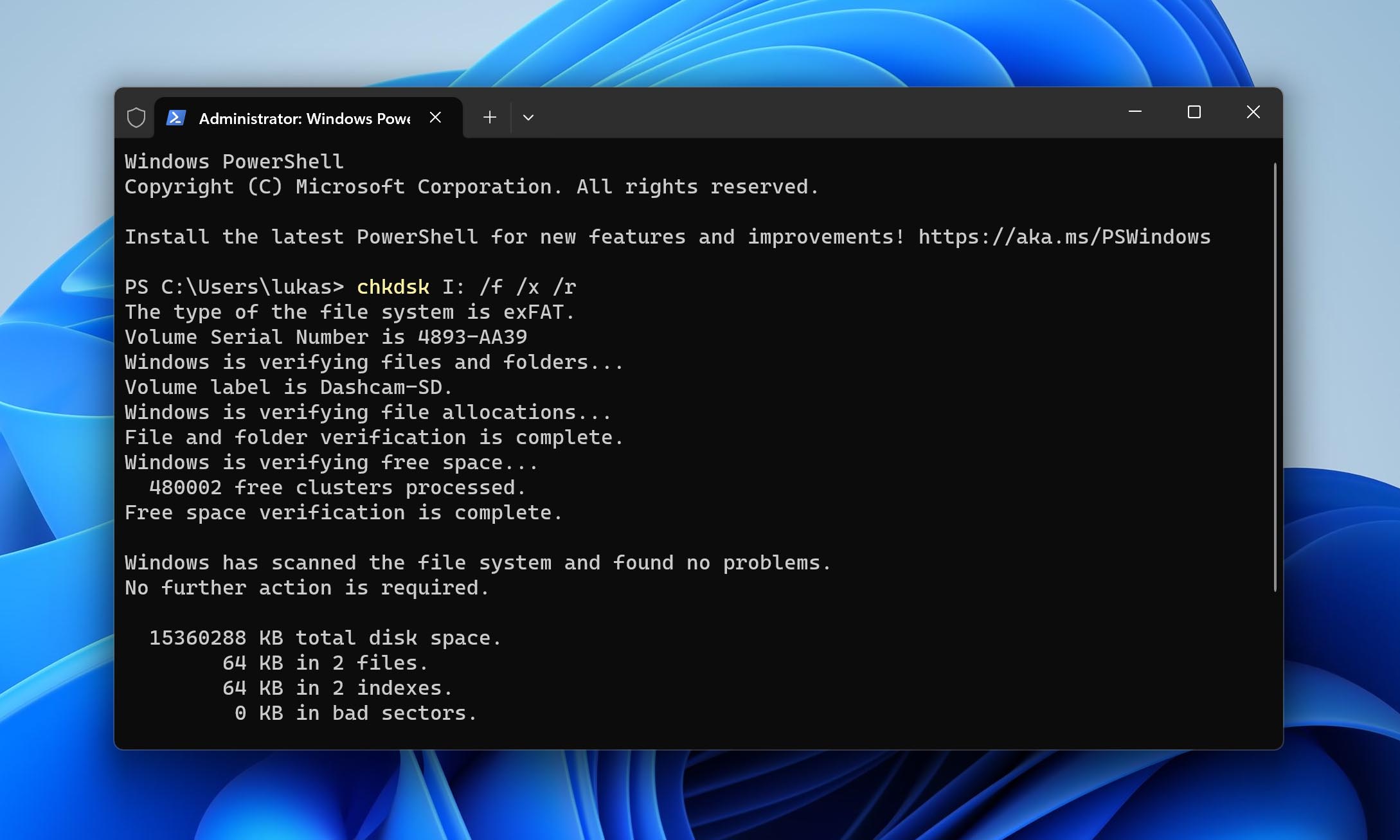 Run CHKDSK command