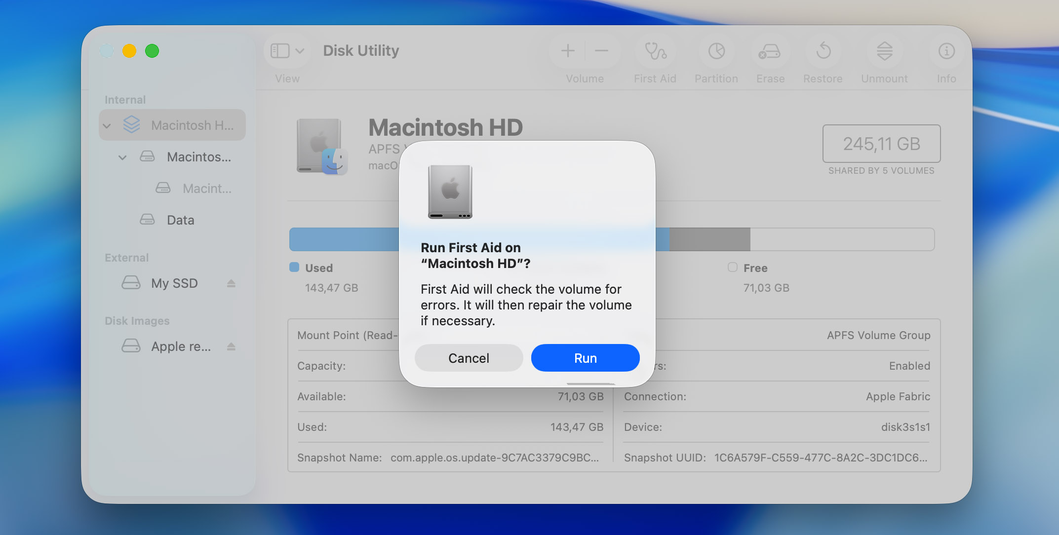 run first aid on mac ssd