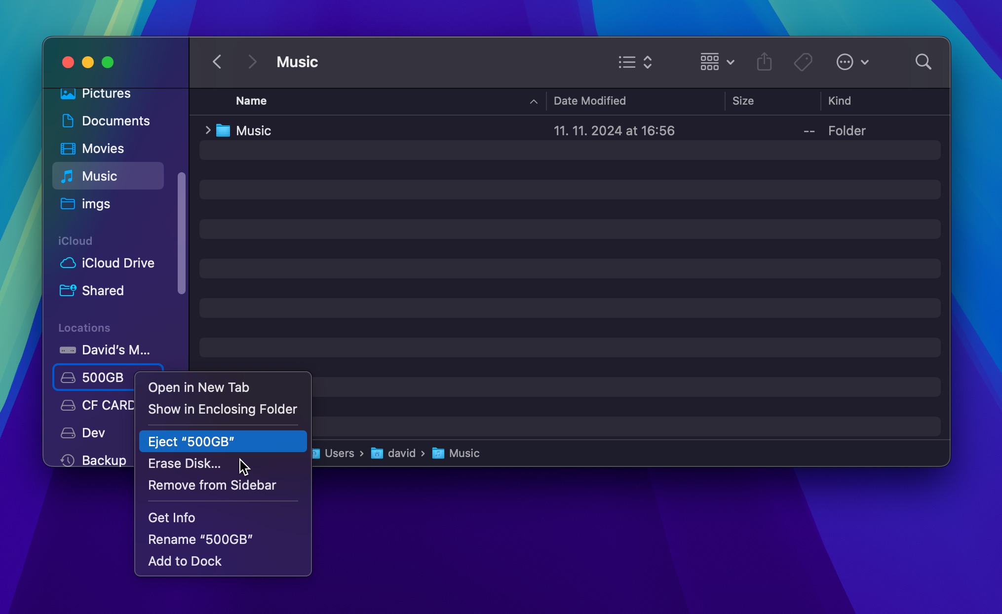 safely eject drive macos