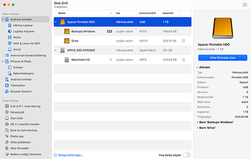 Säkerhetskopiera din hårddisk