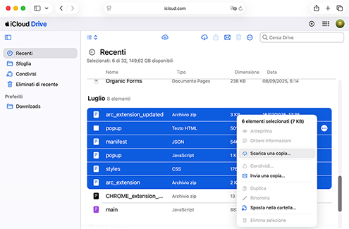 Scarica i tuoi file eliminati da iCloud