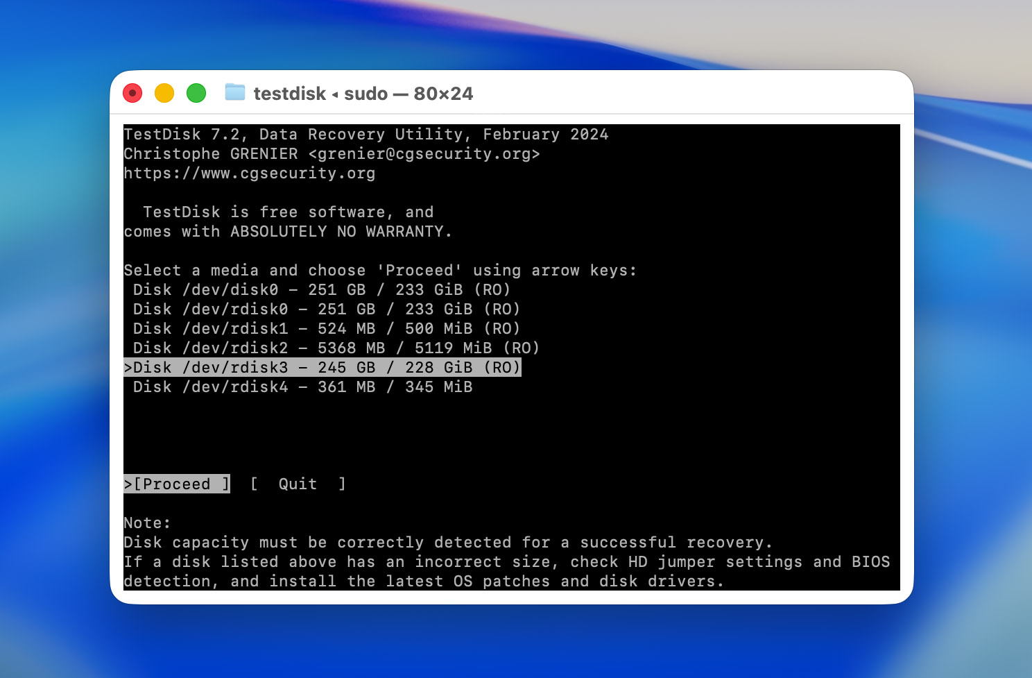 select apfs disk