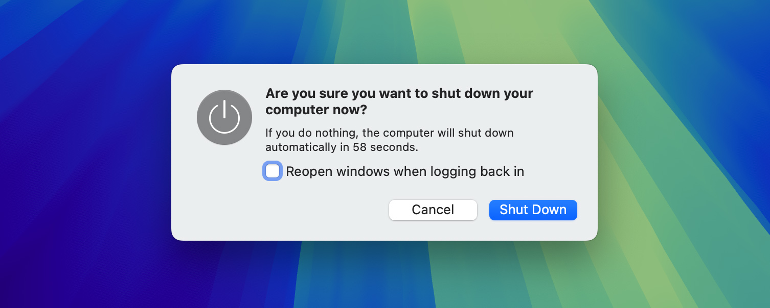 shut down your Mac properly