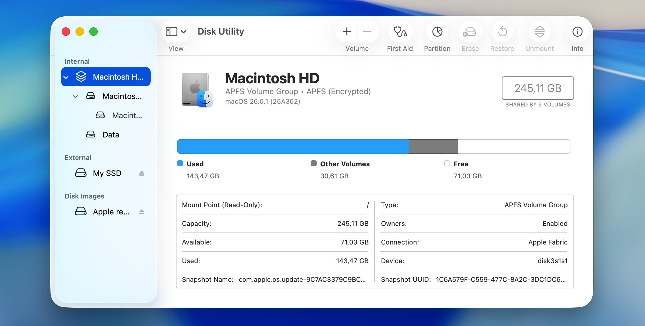 first aid in disk utility