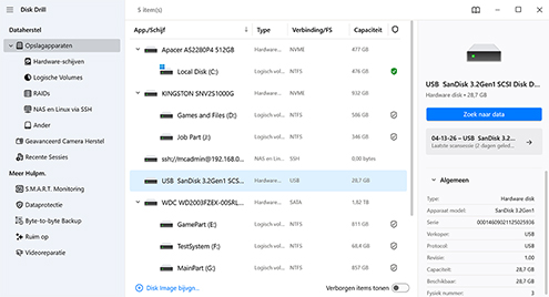 Start Disk Drill en scan uw USB-flashstation