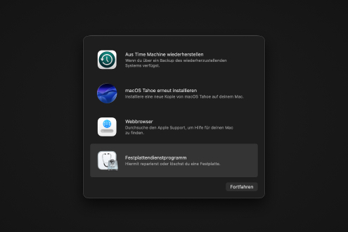 Starte deinen Mac im Wiederherstellungsmodus neu