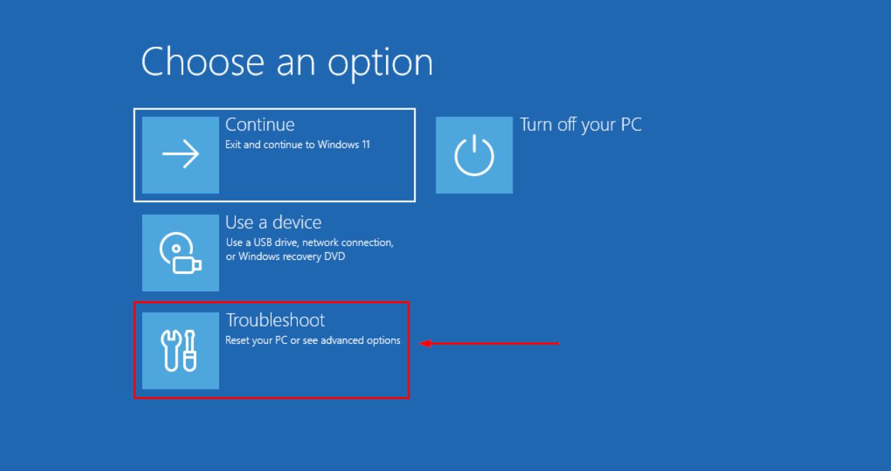 The troubleshoot option.