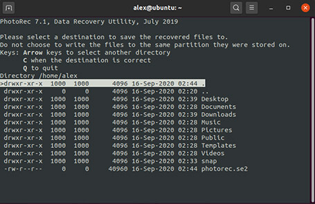 PhotoRec 데이터 복구 도구를 사용한 Linux 복구