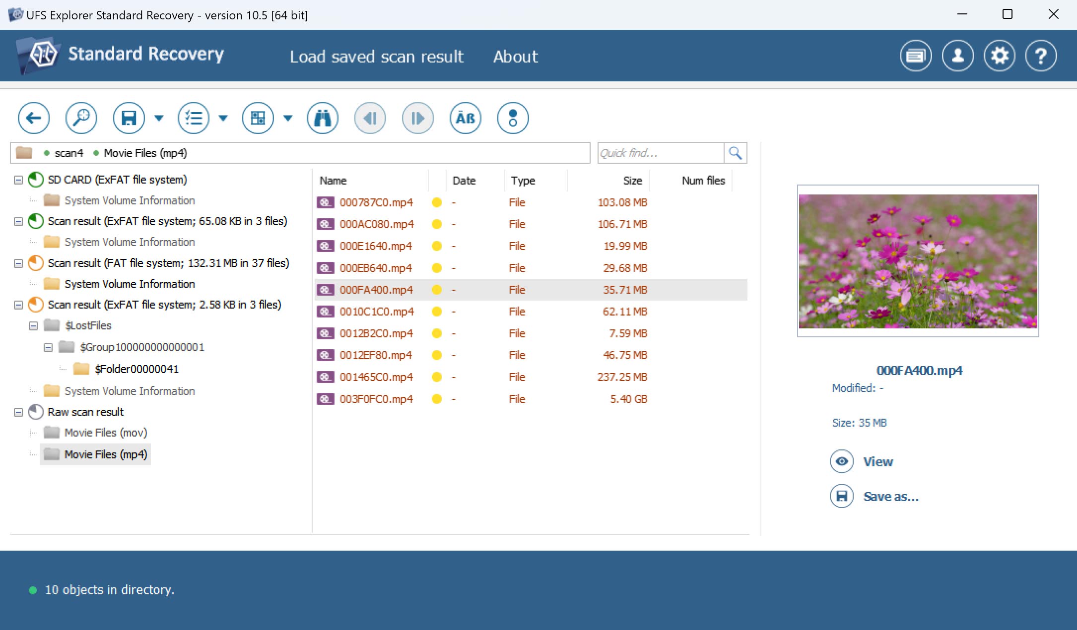 UFS Explorer software to recover data from SD cards
