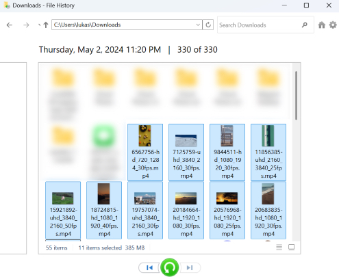 使用 Windows 文件历史记录