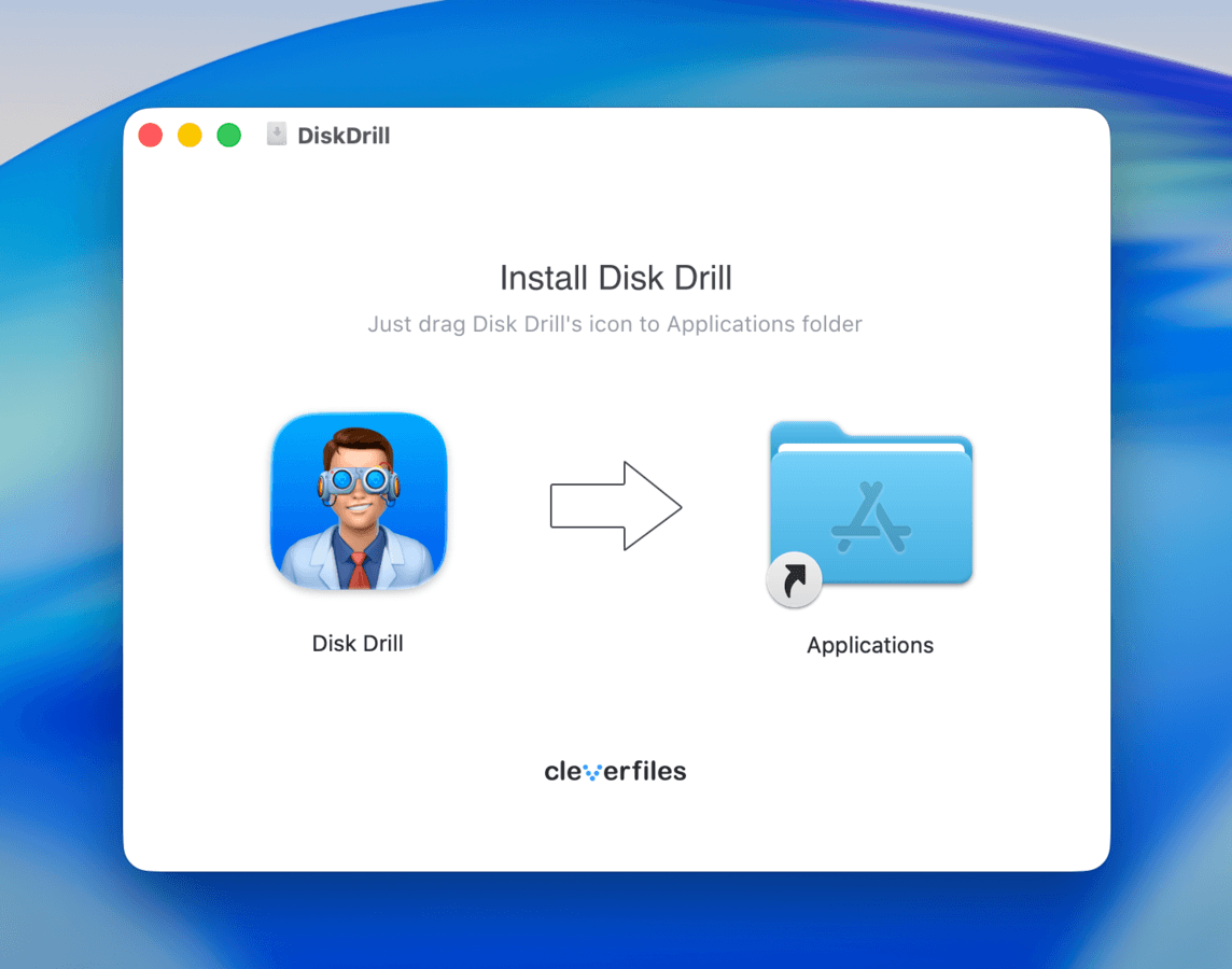 Opening Disk Drill's installer on Mac